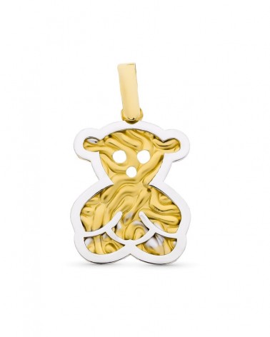 Colgante oro 18k bicolor osito