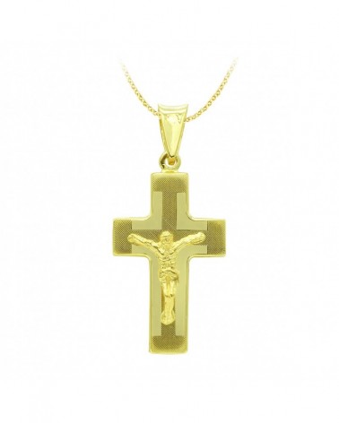 Cruz oro amarillo 18k con Cristo láser 27x15mm