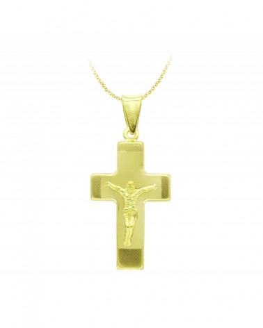 Cruz oro 18k amarillo con Cristo 27x15mm