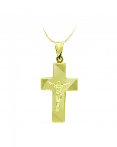 Cruz oro 18k amarillo con Cristo 27x15mm