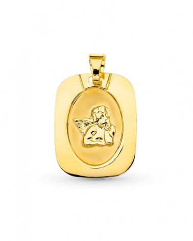 Medalla oro 18k ángel Burlón láser 20x15 mm