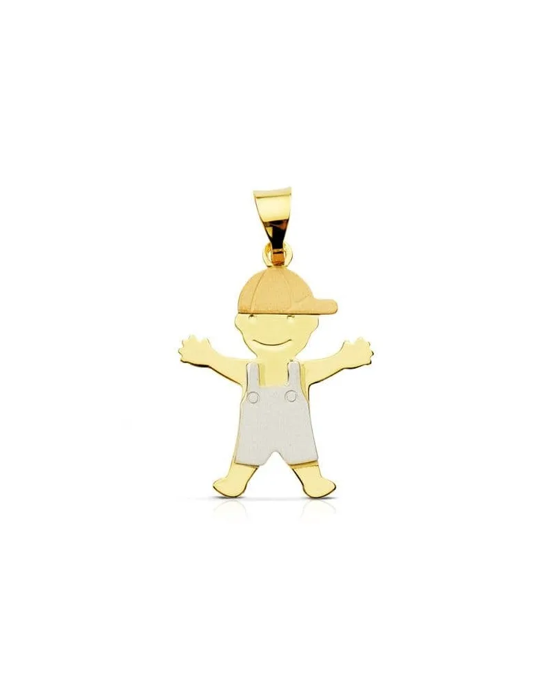 Colgante oro 18k tricolor niño con gorra 22x16 mm