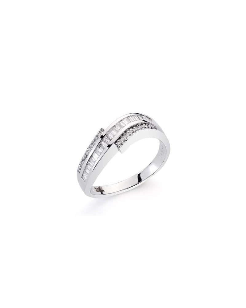 Sortija oro blanco 18k diamantes brillante cruzada