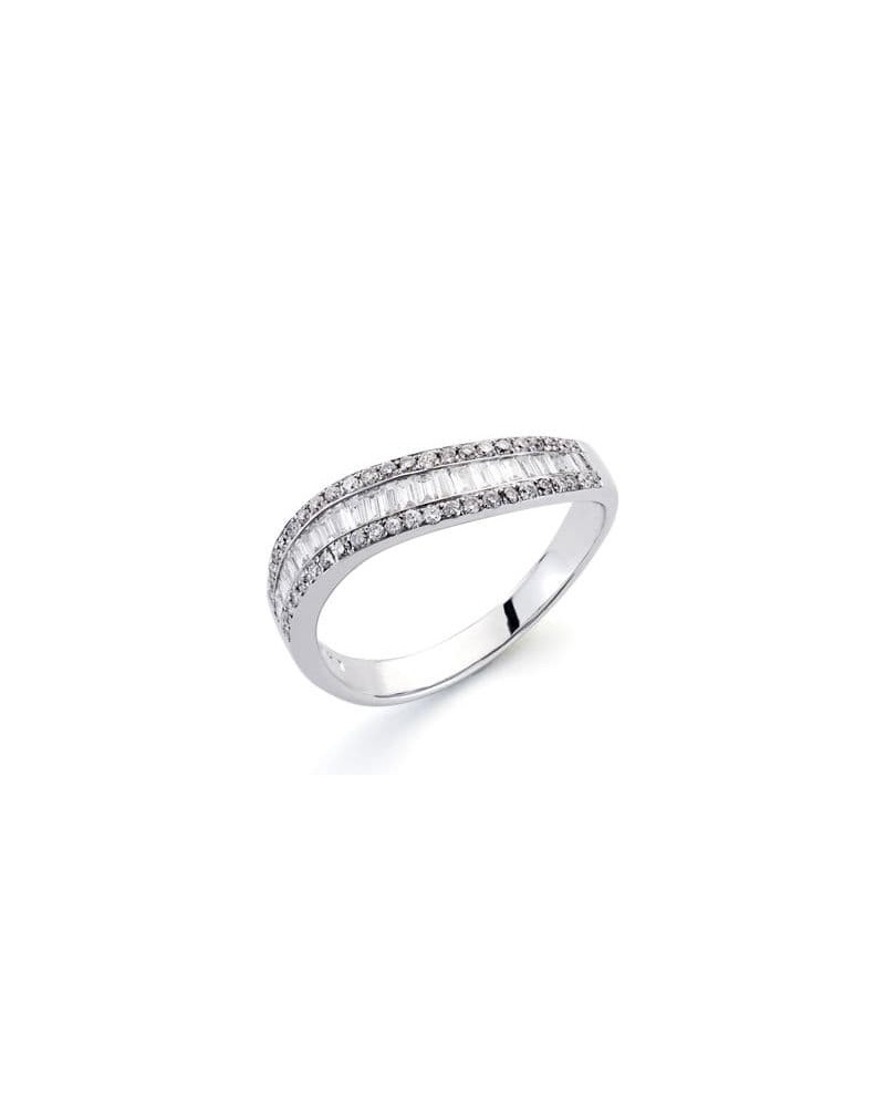 Sortija oro blanco 18k diamantes talla brillante 4mm