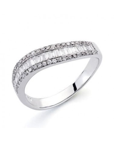Sortija oro blanco 18k diamantes talla brillante 4mm