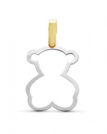 Colgante oro 18k bicolor silueta oso