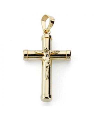 Cruz oro 18k amarillo con Cristo hueca 24x15mm