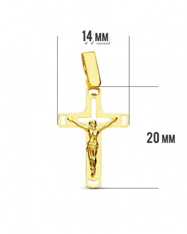 Cruz Cristo oro 18k calada láser peso aproximado 0,6 gramos