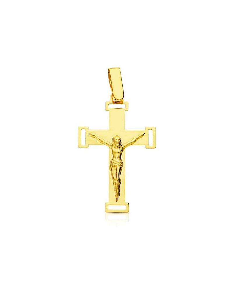 Cruz Cristo oro 18k amarillo calada láser