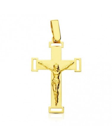 Cruz Cristo oro 18k amarillo calada láser