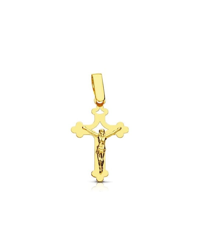 Cruz oro 18k con Cristo calada láser 22x14mm