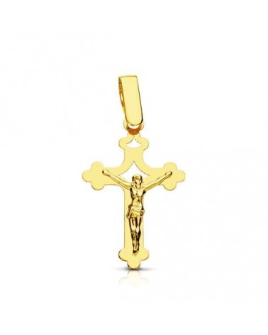 Cruz oro 18k con Cristo calada láser 22x14mm