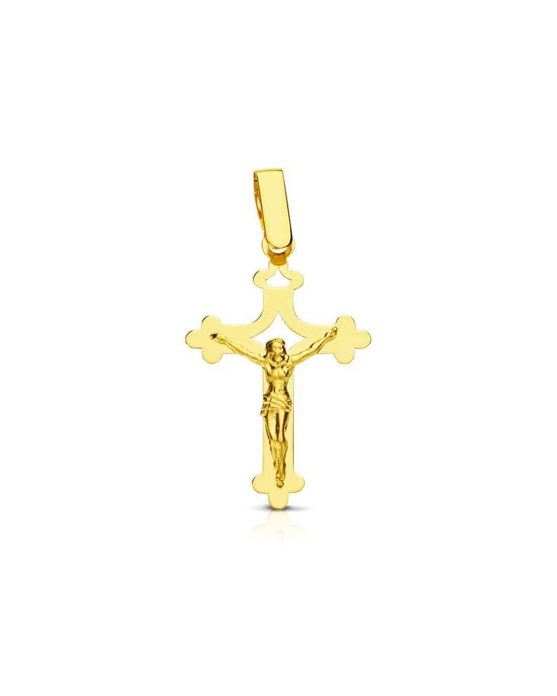 Cruz Cristo oro 18k amarillo calada láser