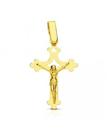 Cruz Cristo oro 18k amarillo calada láser