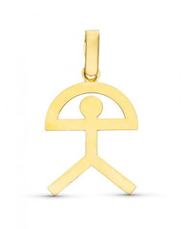 Colgante oro 18k amarillo indalo silueta grande