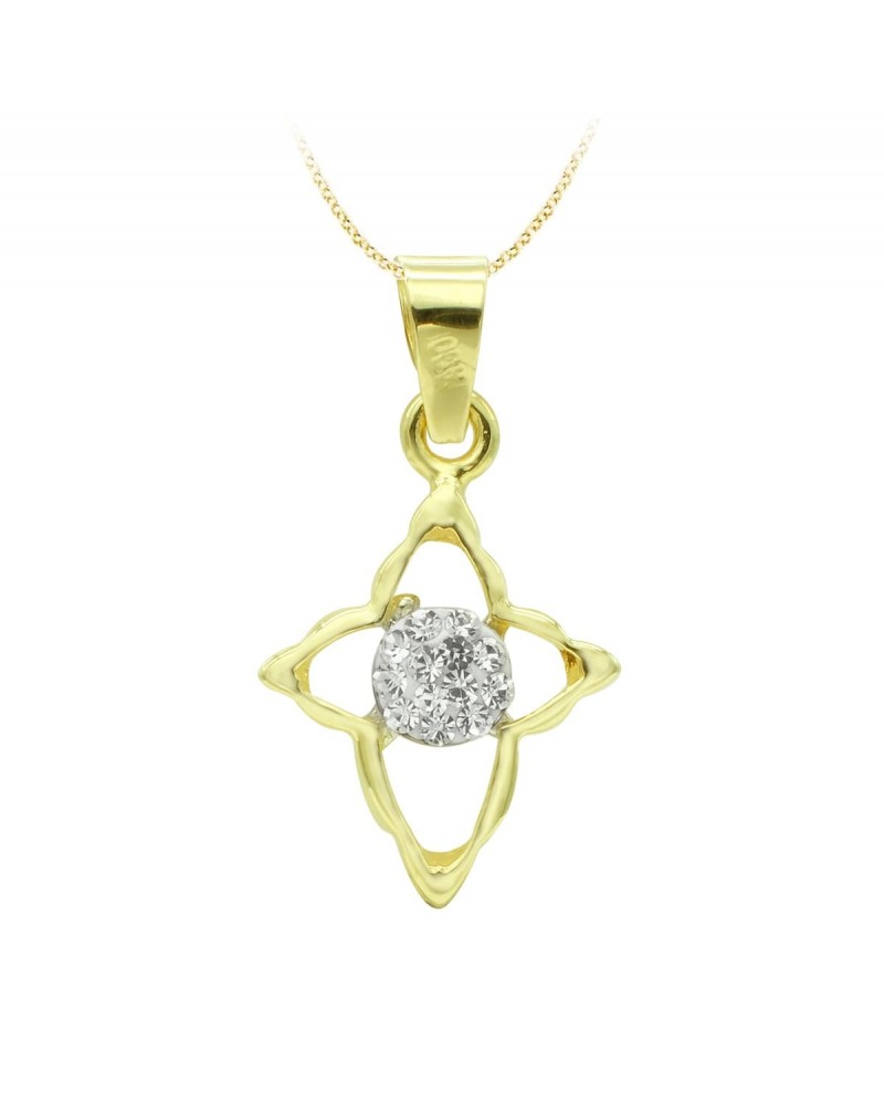 Cruz oro 18k bicolor circonita 14x11 mm
