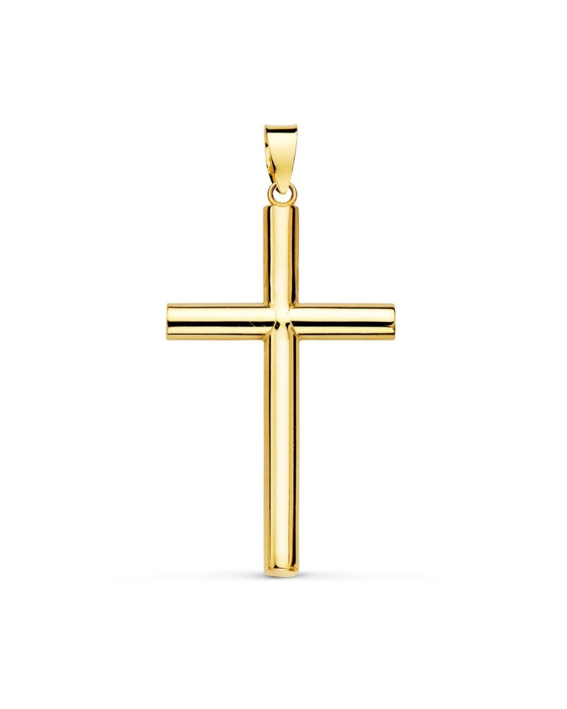 Cruz oro 18k amarillo lisa hueca 29x18 mm
