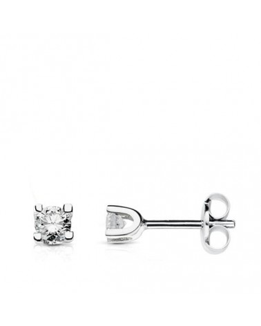 Pendientes oro 18k blanco diamantes laboratorio 2,5mm