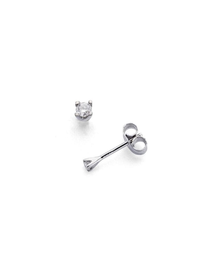 Pendientes oro blanco 18k diamante laboratorio 0,110 quilates