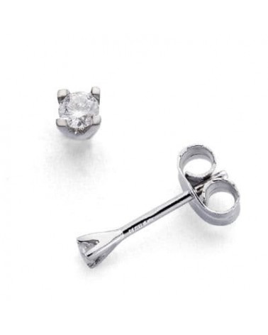 Pendientes oro blanco 18k diamante laboratorio 0,110 quilates