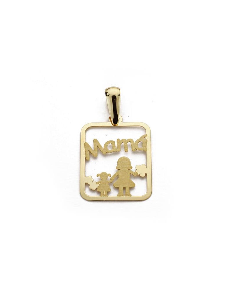 Colgante oro 18k mama siluetas familiares