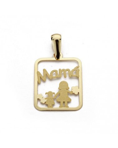 Colgante oro 18k mama siluetas familiares