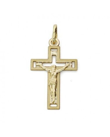 Cruz oro 18k con Cristo tallado 22x13 mm