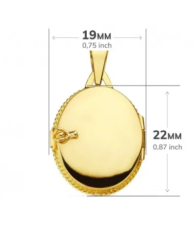 Guardapelo oro 18k amarillo flor circonita 22x19 mm