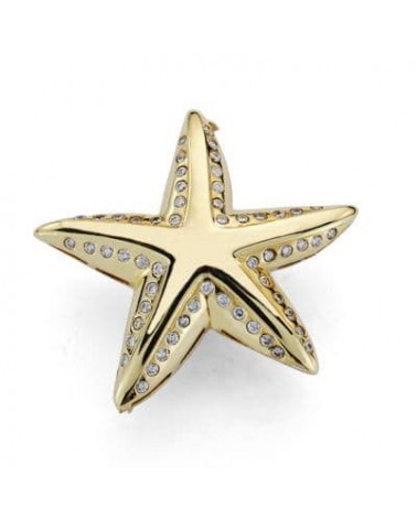 Alfiler oro 18k estrella circonitas peso aproximado 8,1 gramos