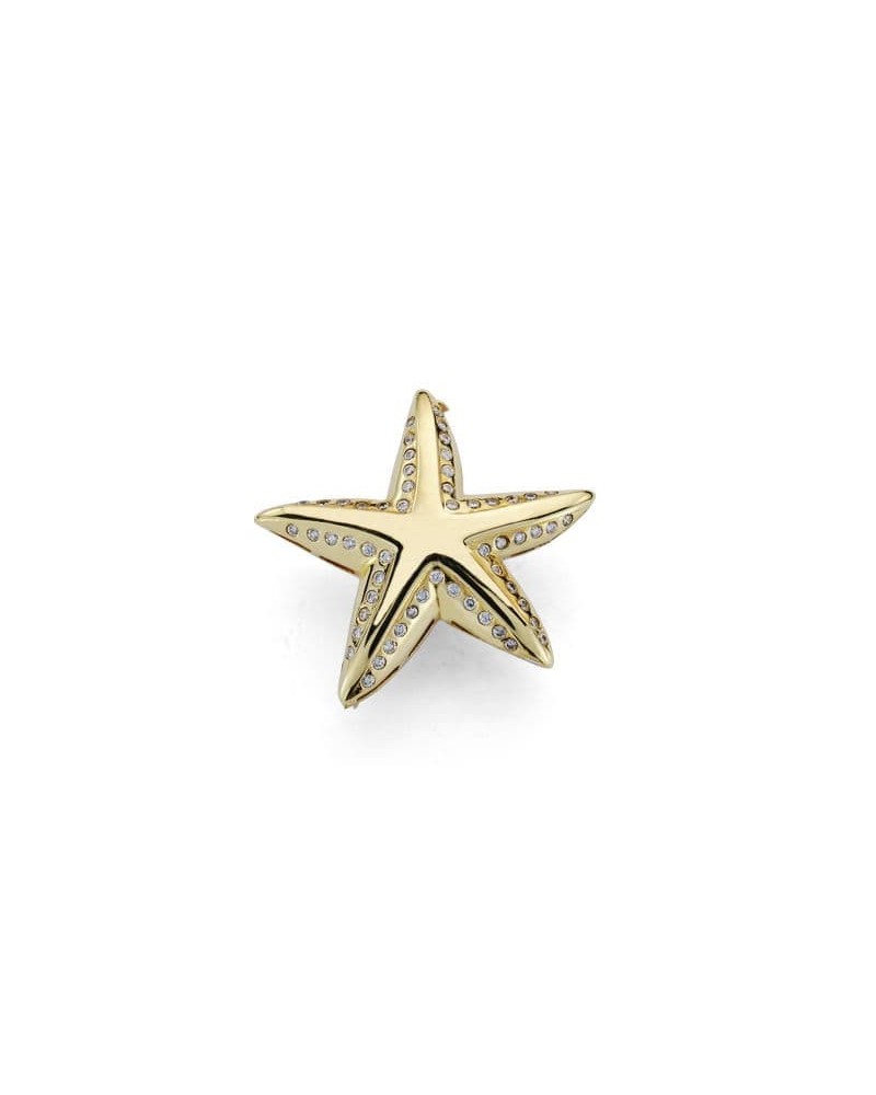 Alfiler oro 18k estrella circonitas peso aproximado 8,1 gramos