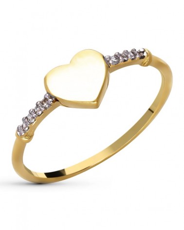 Colgante oro 18k corazón circonita 13x13 mm