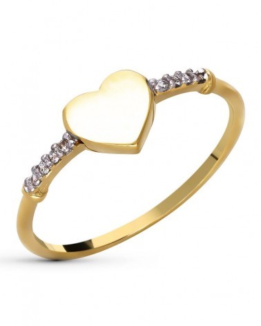 Colgante oro 18k corazón circonita 13x13 mm