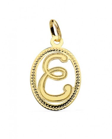 Colgante inicial E oro 18k amarillo