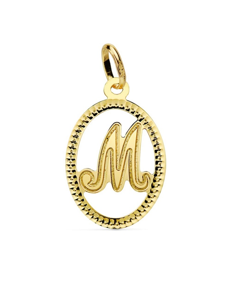 Colgante inicial M oro 18k amarillo 21x14 mm