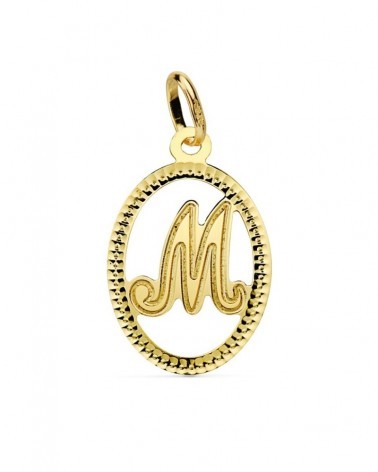 Colgante inicial M oro 18k amarillo 21x14 mm
