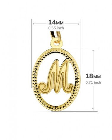 Colgante inicial M oro 18k amarillo 21x14 mm