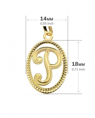 Colgante inicial P oro 18k 21x14 mm