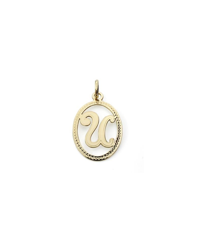 Colgante oro 18k inicial letra U 21x14 mm