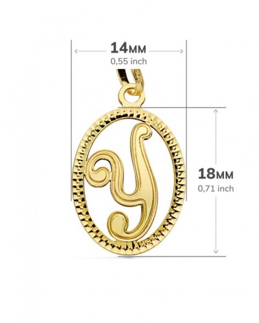 Colgante inicial Y oro 18k amarillo 21x14 mm