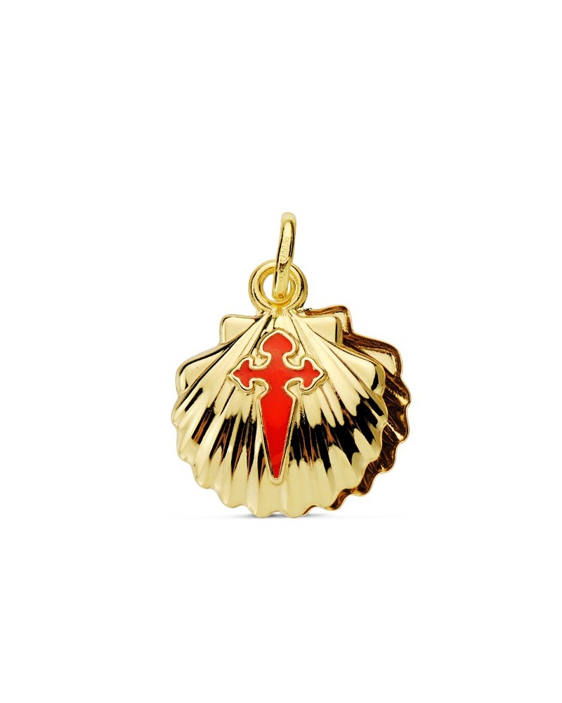 Colgante oro 18k Concha Santiago doble 14 mm