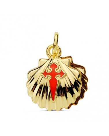 Colgante oro 18k Concha Santiago doble 14 mm