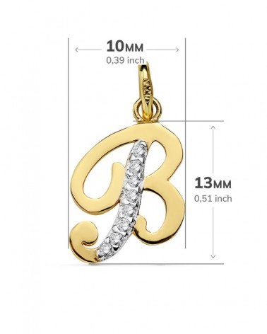 Inicial letra B oro 18k PM-16740-B