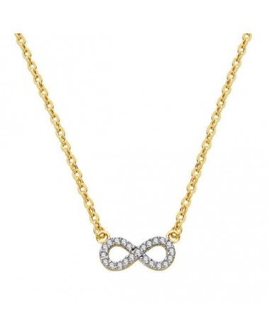 Collar oro 18k bicolor infinito circonitas 45cm