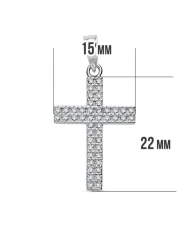 Cruz oro 18k blanco circonitas 24x15 mm