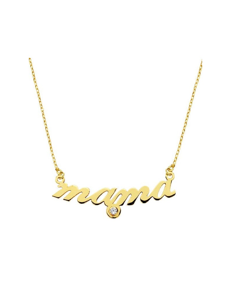 Colgante oro 18k mama circonita cadena 45 cm
