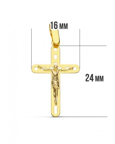 Cruz oro 18k amarillo con Cristo calada 26x16 mm