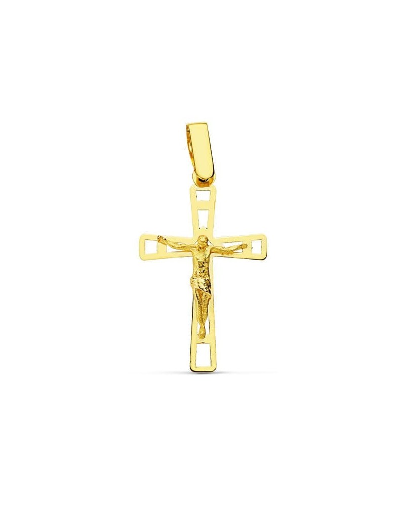 Cruz oro 18k amarillo con Cristo calada 26x16 mm