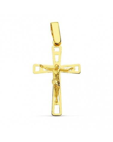 Cruz oro 18k amarillo con Cristo calada 26x16 mm