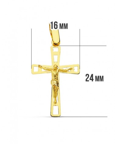 Cruz oro 18k amarillo con Cristo calada 26x16 mm