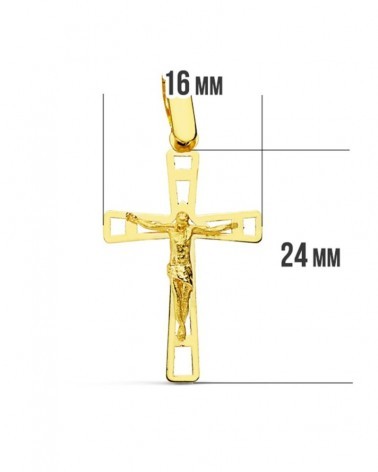Cruz oro 18k amarillo con Cristo calada 26x16 mm